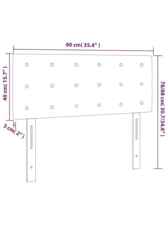 Gultas galvgalis, 90x5x78/88 cm, zils audums