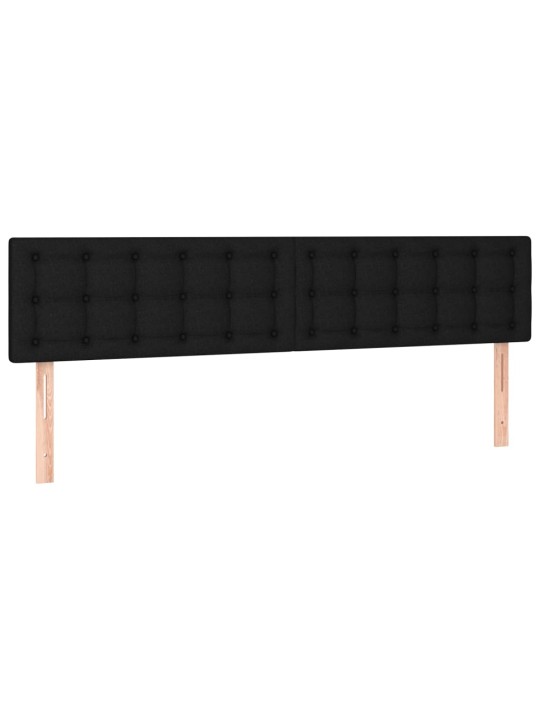 Gultas galvgaļi, 2 gab., 100x5x78/88 cm, melns audums