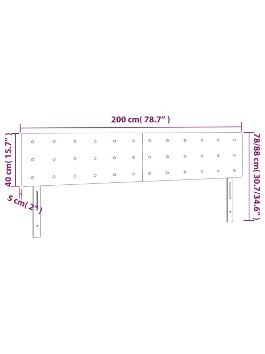 Gultas galvgaļi, 2 gab., 100x5x78/88 cm, zils audums