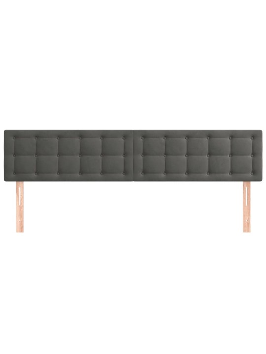 Gultas galvgaļi, 2 gab., 100x5x78/88 cm, tumši pelēks samts