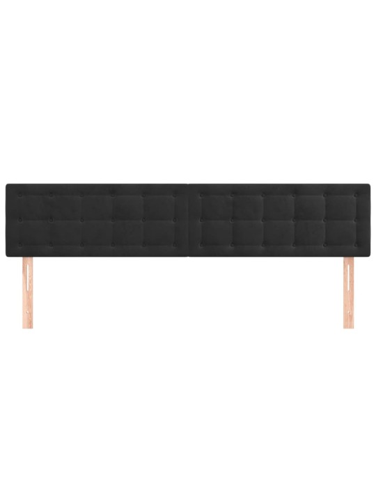 Gultas galvgaļi, 2 gab., 100x5x78/88 cm, melns samts