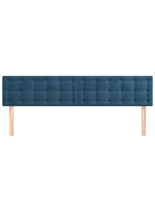 Gultas galvgaļi, 2 gab., 100x5x78/88 cm, zils samts