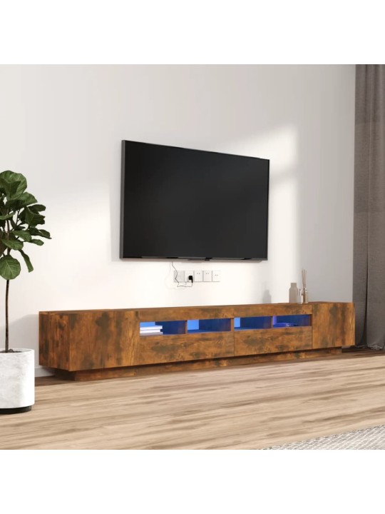 3-daļīgs tv skapīšu komplekts, led, ozolkoka, inženierijas koks
