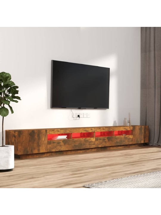 3-daļīgs tv skapīšu komplekts, led, ozolkoka, inženierijas koks