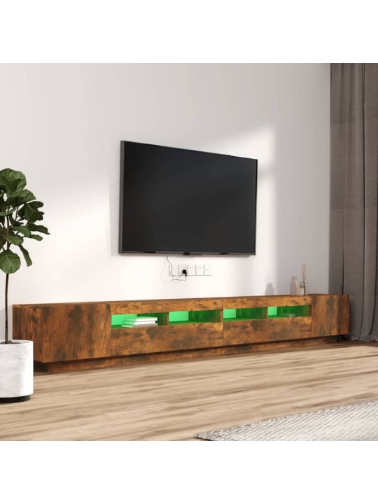 3-daļīgs tv skapīšu komplekts, led, ozolkoka, inženierijas koks