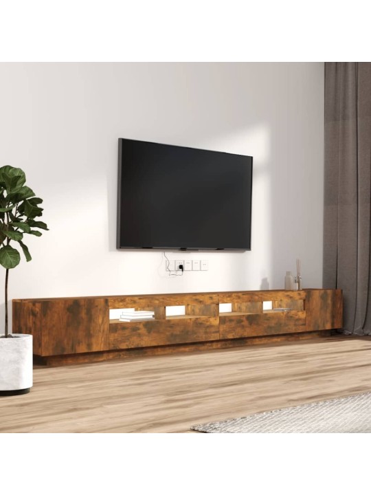 3-daļīgs tv skapīšu komplekts, led, ozolkoka, inženierijas koks