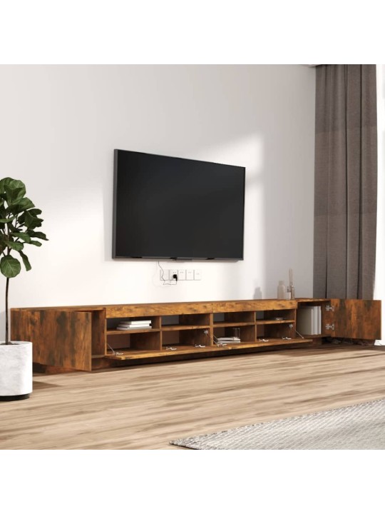 3-daļīgs tv skapīšu komplekts, led, ozolkoka, inženierijas koks