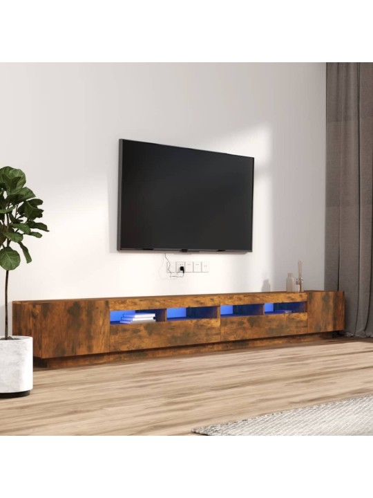 3-daļīgs tv skapīšu komplekts, led, ozolkoka, inženierijas koks