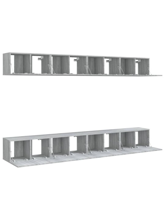 Tv skapīši, 8 gb., pelēka ozola, 60x30x30 cm, inženierijas koks