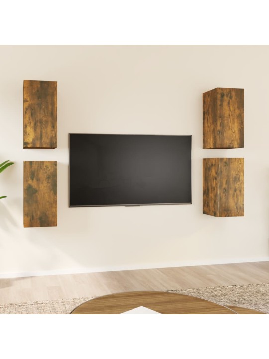 Tv skapīši, 4 gab., ozolkoka, 30,5x30x60 cm, inženierijas koks