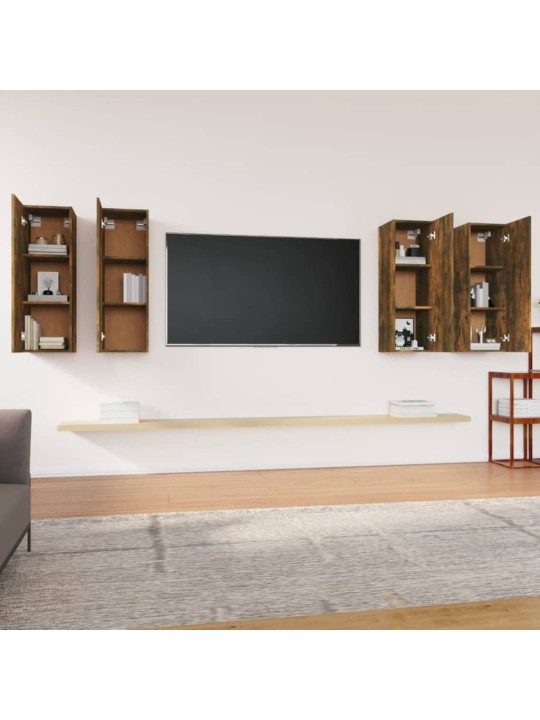 Tv skapīši, 4 gab., ozolkoka, 30,5x30x90 cm, inženierijas koks