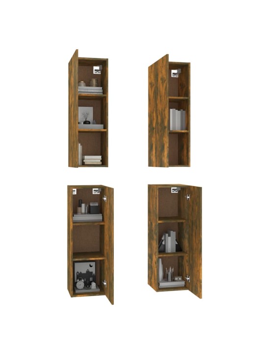 Tv skapīši, 4 gab., ozolkoka, 30,5x30x90 cm, inženierijas koks