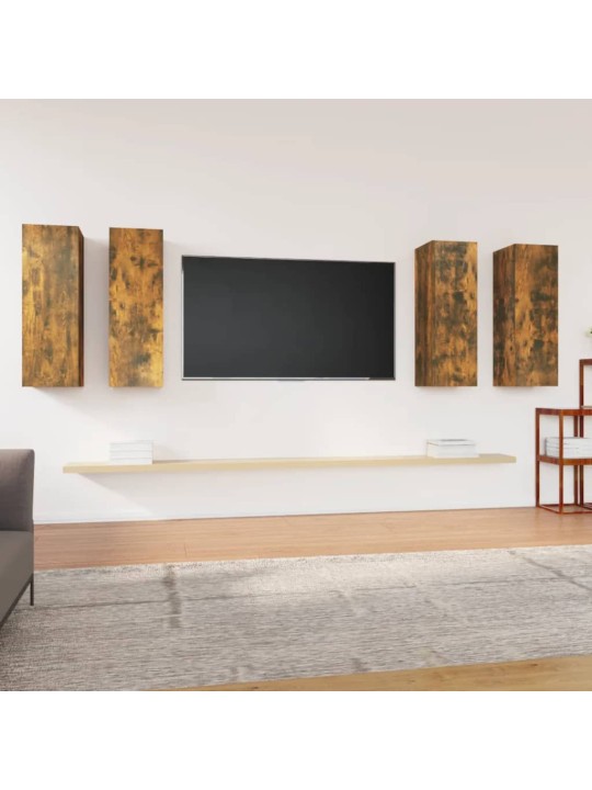 Tv skapīši, 4 gab., ozolkoka, 30,5x30x90 cm, inženierijas koks