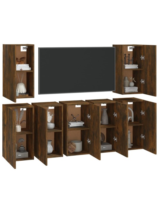 Tv skapīši, 7 gab., ozolkoka, 30,5x30x60 cm, inženierijas koks