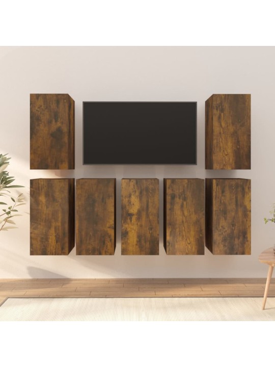 Tv skapīši, 7 gab., ozolkoka, 30,5x30x60 cm, inženierijas koks