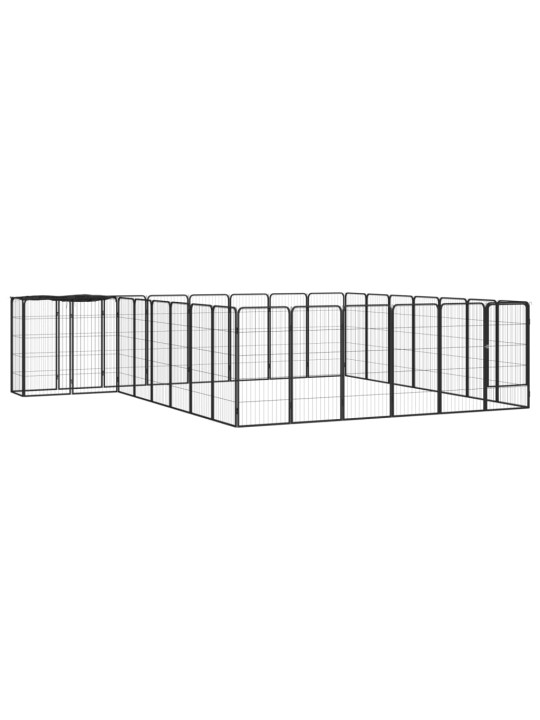 Suņu sētiņa, 30 paneļi, melna, 50x100 cm, pulverkrāsots tērauds