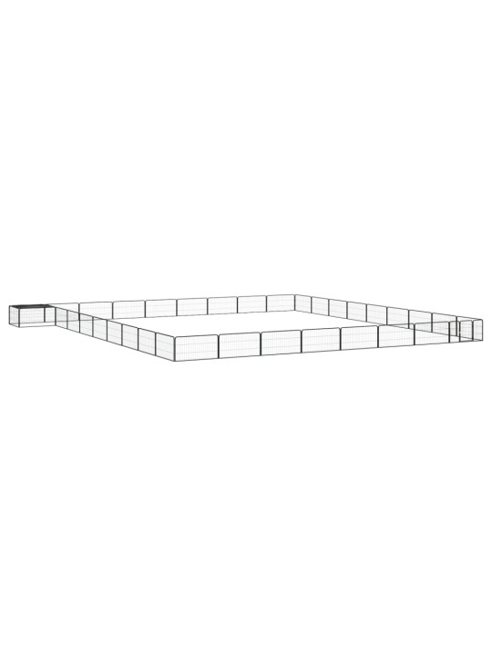 Suņu sētiņa, 36 paneļi, melna, 100x50 cm, pulverkrāsots tērauds