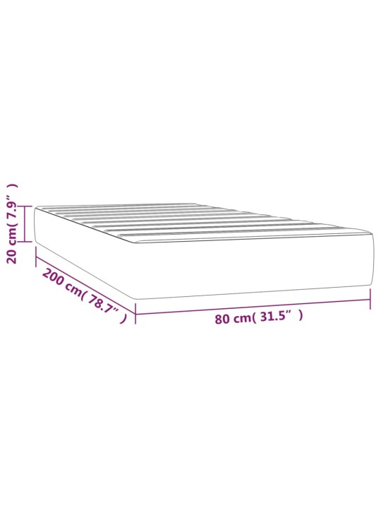 Kabatu atsperu matracis, melns, 80x200x20 cm, audums