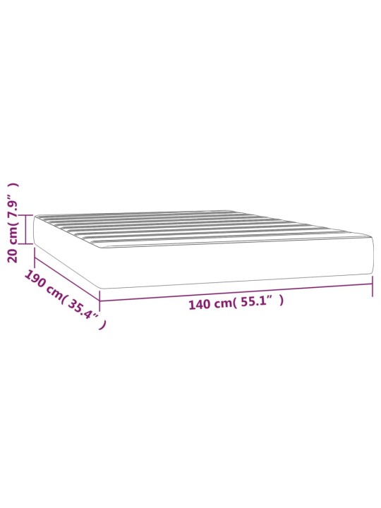 Kabatu atsperu matracis, melns, 140x190x20 cm, samts