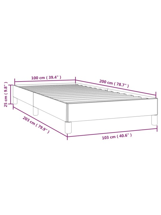 Gultas rāmis, melns, 100x200 cm, audums