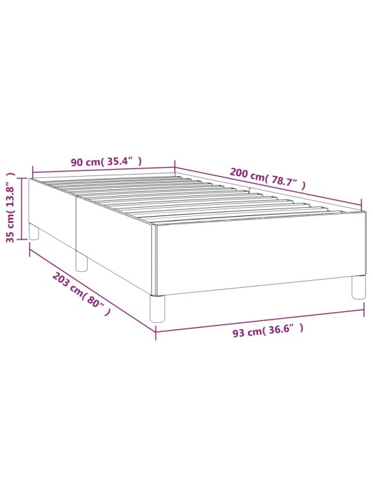 Gultas rāmis, melns, 90x200 cm, audums