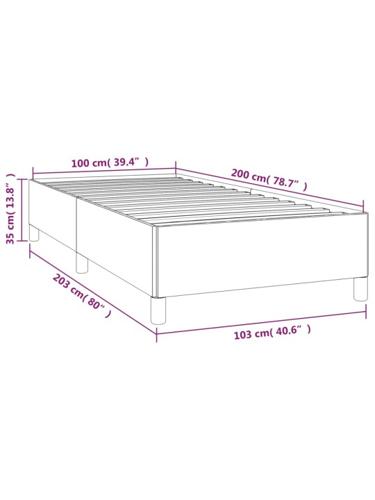 Gultas rāmis, melns, 100x200 cm, audums
