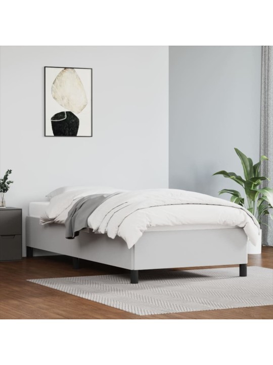 Gultas rāmis, balts, 90x200 cm, mākslīgā āda
