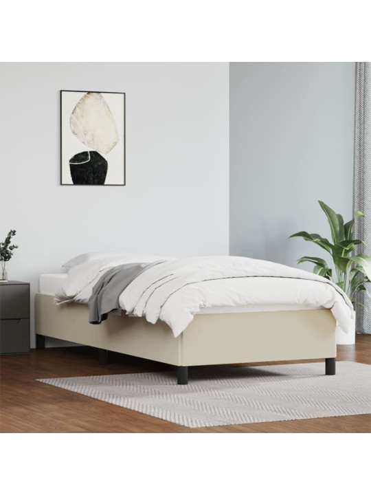 Gultas rāmis, krēmkrāsas, 100x200 cm, mākslīgā āda