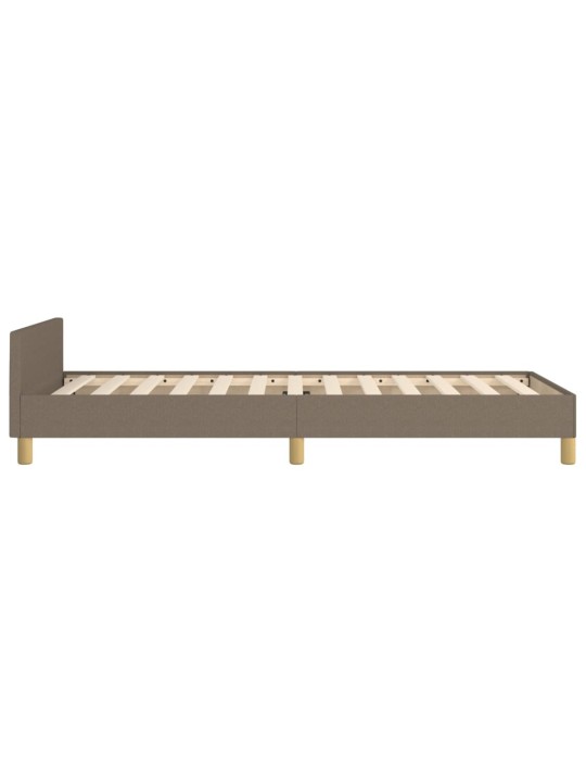 Gultas rāmis ar galvgali bez matrača pelēkbrūns 80x200cm audums