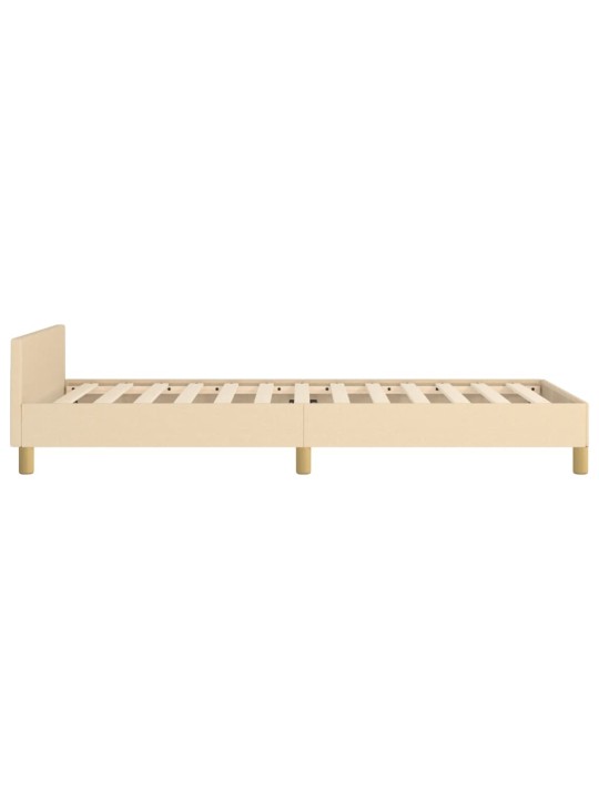 Gultas rāmis ar galvgali bez matrača krēmkrāsas 90x190cm audums