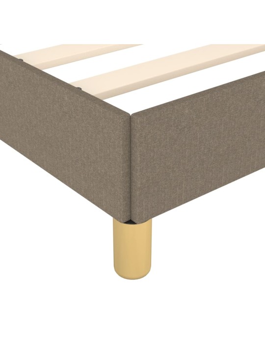 Gultas rāmis ar galvgali bez matrača pelēkbrūns 90x200cm audums