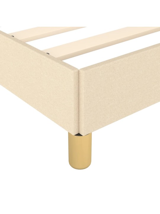 Gultas rāmis ar galvgali bez matrača krēmkrāsas 90x200cm audums