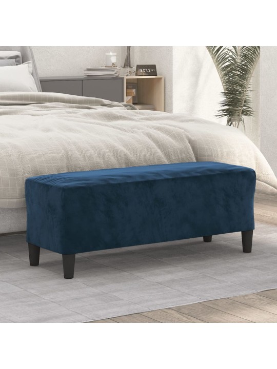 Sols, zila, 100x35x41 cm, samts