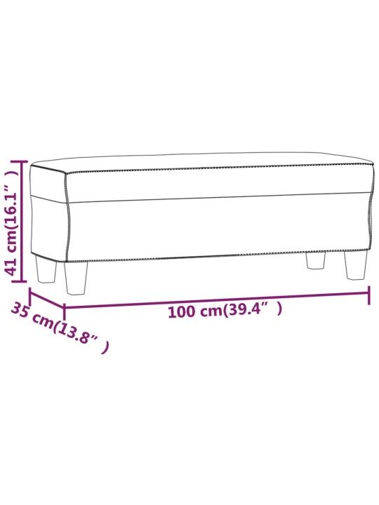 Sols, melns, 100x35x41 cm, mākslīgā āda