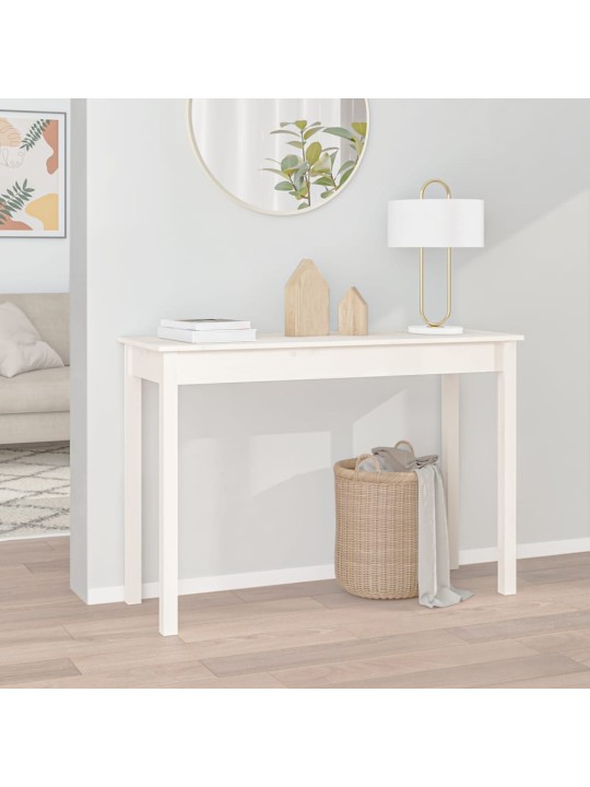 Konsoles galdiņš, balts, 110x40x75 cm, priedes masīvkoks