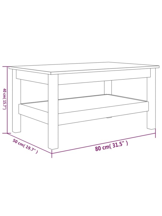 Kafijas galdiņš, 80x50x40 cm, priedes masīvkoks