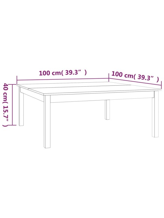 Kafijas galdiņš, 100x100x40 cm, priedes masīvkoks
