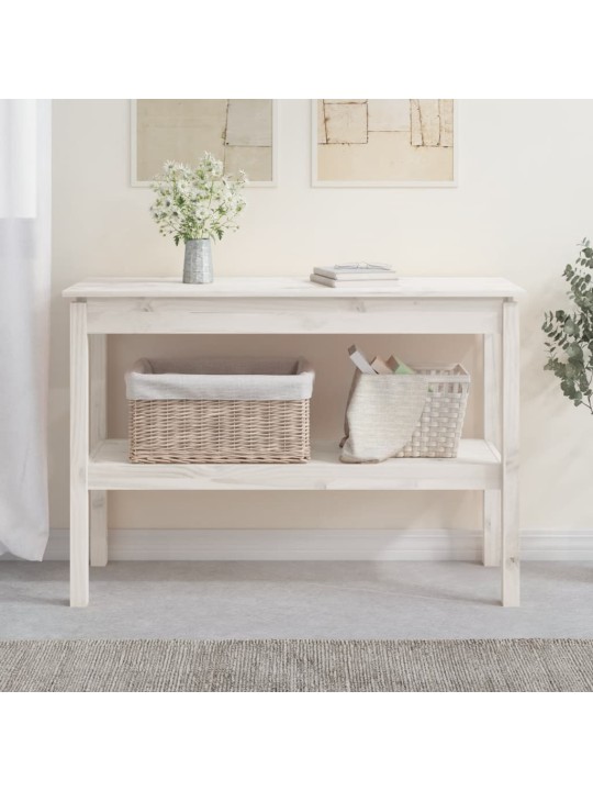 Konsoles galdiņš, balts, 110x40x75 cm, priedes masīvkoks