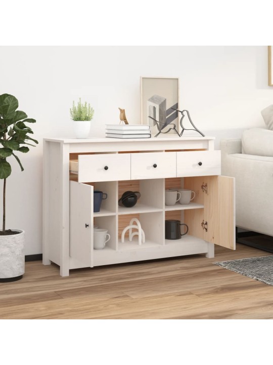 Kumode, balta, 100x35x74,5 cm, priedes masīvkoks