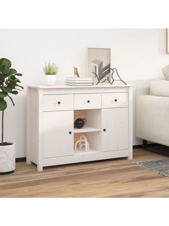Kumode, balta, 100x35x74,5 cm, priedes masīvkoks