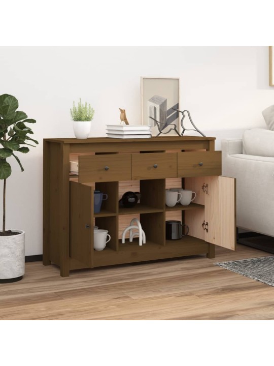 Kumode, medus brūna, 100x35x74,5 cm, priedes masīvkoks