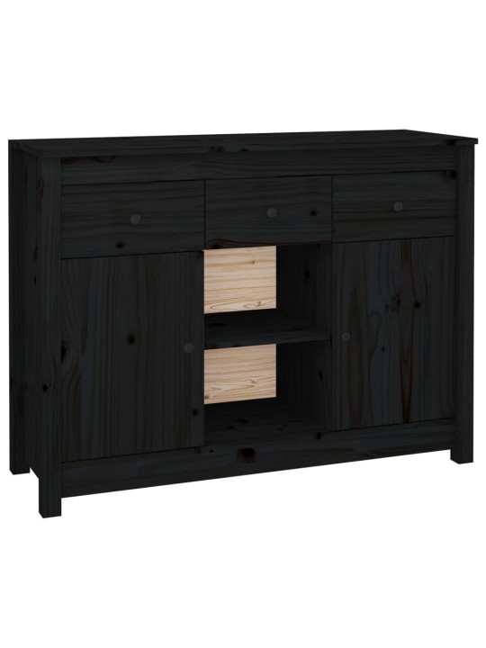 Kumode, melna, 100x35x74,5 cm, priedes masīvkoks