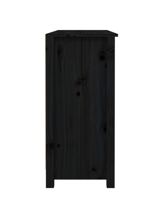 Kumode, melna, 100x35x74,5 cm, priedes masīvkoks