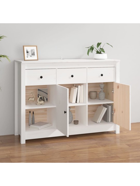 Kumode, balta, 100x35x74 cm, priedes masīvkoks