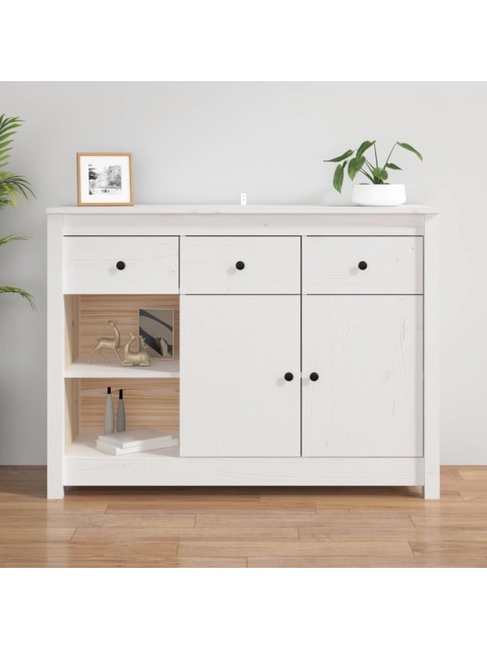 Kumode, balta, 100x35x74 cm, priedes masīvkoks