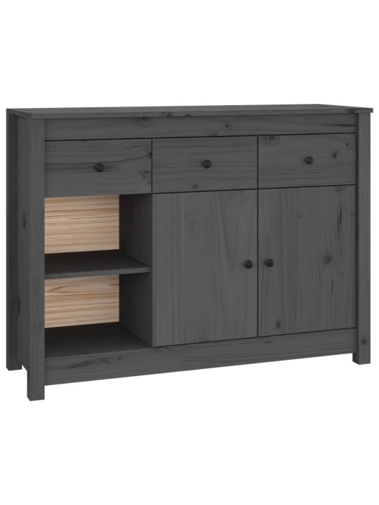 Kumode, pelēka, 100x35x74 cm, priedes masīvkoks