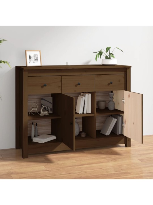 Kumode, medus brūna, 100x35x74 cm, priedes masīvkoks