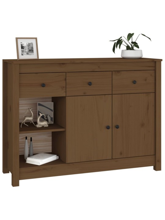 Kumode, medus brūna, 100x35x74 cm, priedes masīvkoks