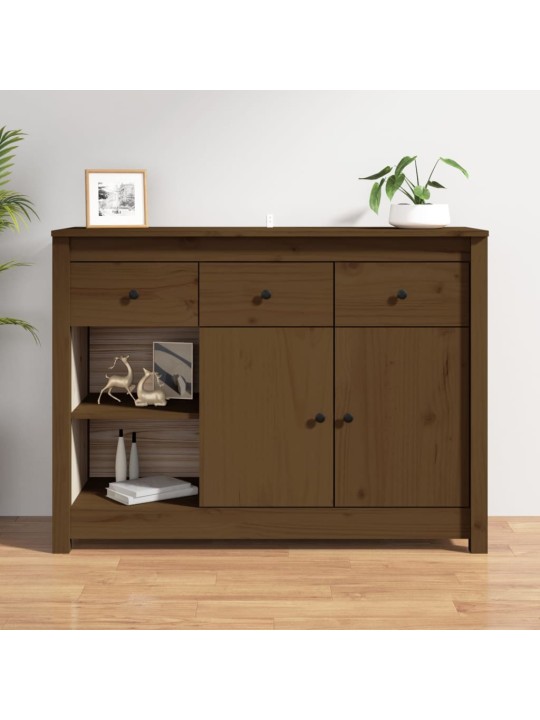 Kumode, medus brūna, 100x35x74 cm, priedes masīvkoks