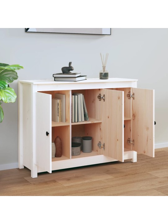 Kumode, balta, 100x35x74 cm, priedes masīvkoks